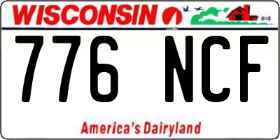 WI license plate 776NCF