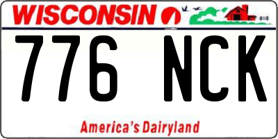 WI license plate 776NCK