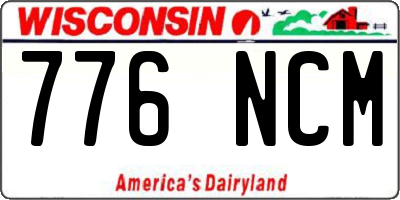WI license plate 776NCM