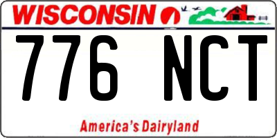 WI license plate 776NCT