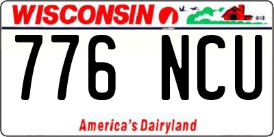 WI license plate 776NCU
