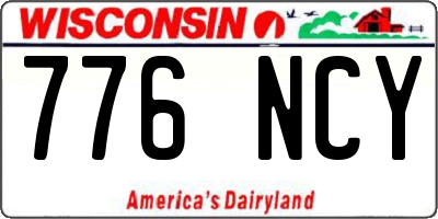 WI license plate 776NCY