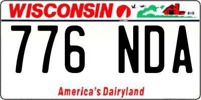 WI license plate 776NDA