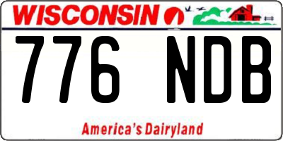 WI license plate 776NDB