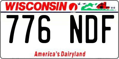 WI license plate 776NDF