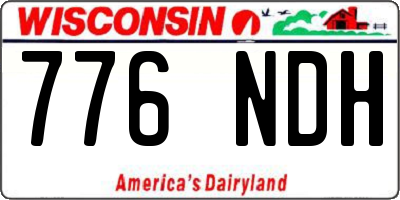 WI license plate 776NDH