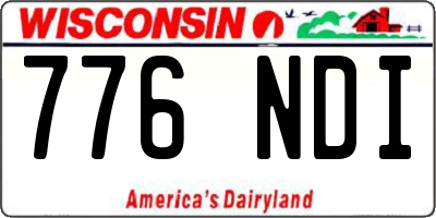 WI license plate 776NDI