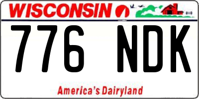WI license plate 776NDK