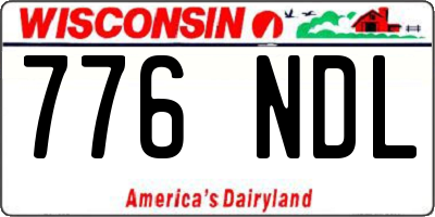 WI license plate 776NDL
