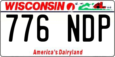 WI license plate 776NDP