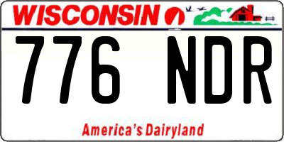 WI license plate 776NDR