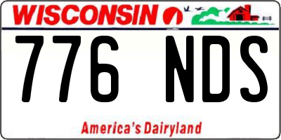 WI license plate 776NDS