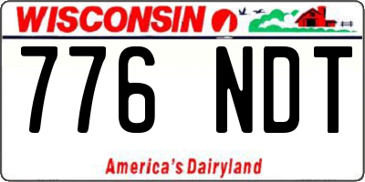WI license plate 776NDT