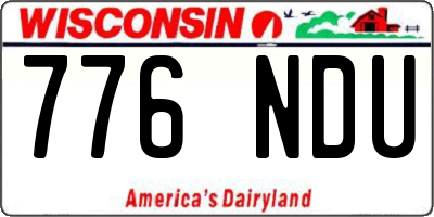 WI license plate 776NDU