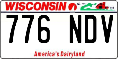 WI license plate 776NDV