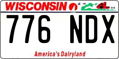 WI license plate 776NDX