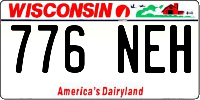 WI license plate 776NEH