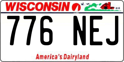 WI license plate 776NEJ