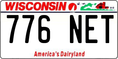 WI license plate 776NET