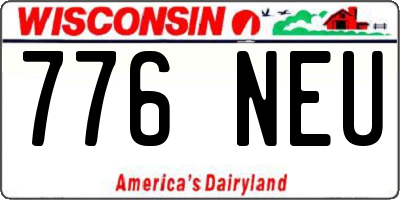 WI license plate 776NEU