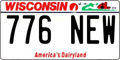 WI license plate 776NEW