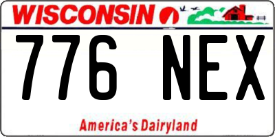 WI license plate 776NEX