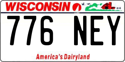 WI license plate 776NEY