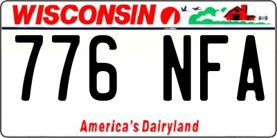 WI license plate 776NFA