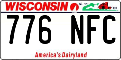 WI license plate 776NFC
