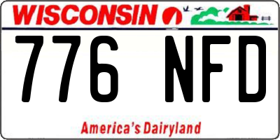 WI license plate 776NFD