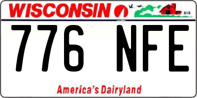 WI license plate 776NFE