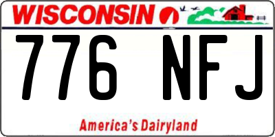 WI license plate 776NFJ