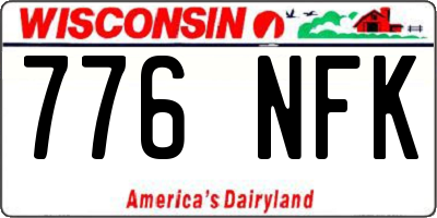 WI license plate 776NFK
