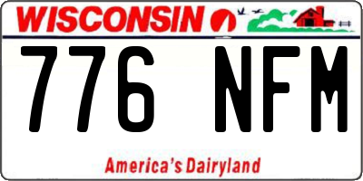 WI license plate 776NFM
