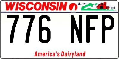 WI license plate 776NFP