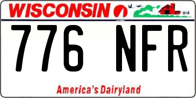 WI license plate 776NFR
