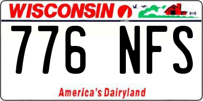 WI license plate 776NFS