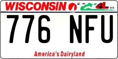 WI license plate 776NFU
