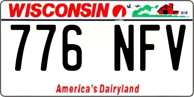 WI license plate 776NFV