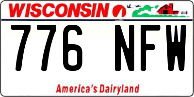 WI license plate 776NFW