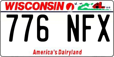 WI license plate 776NFX