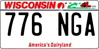 WI license plate 776NGA