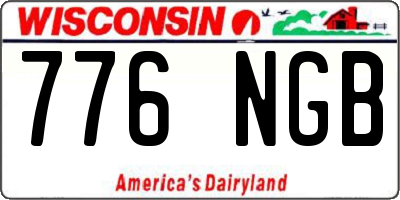 WI license plate 776NGB
