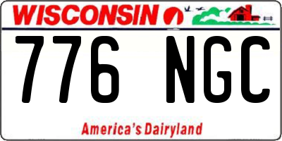 WI license plate 776NGC