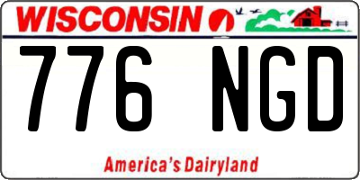 WI license plate 776NGD