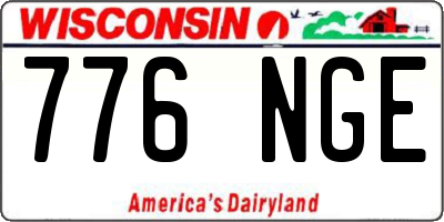 WI license plate 776NGE