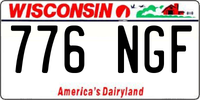 WI license plate 776NGF