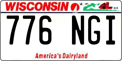 WI license plate 776NGI