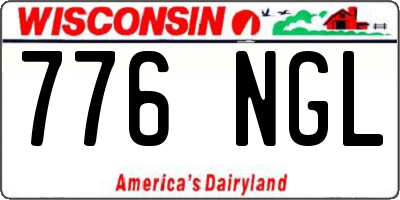 WI license plate 776NGL