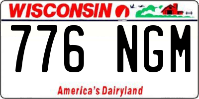 WI license plate 776NGM